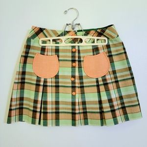 Vintage Mod Plaid Mini Skirt